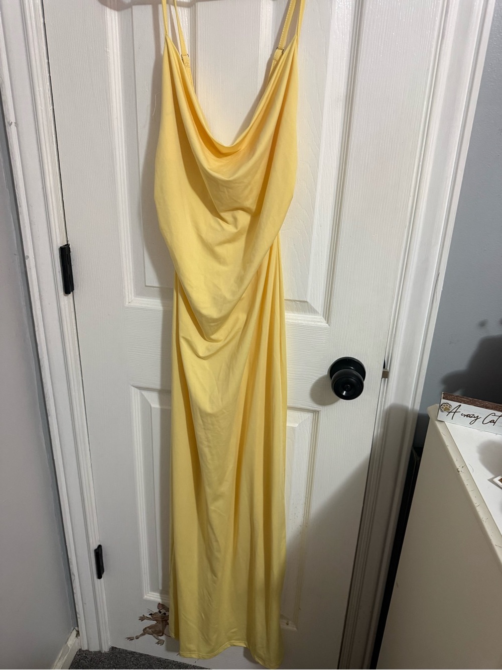 Yellow Cowl Neck Maxi Dress - Unbranded